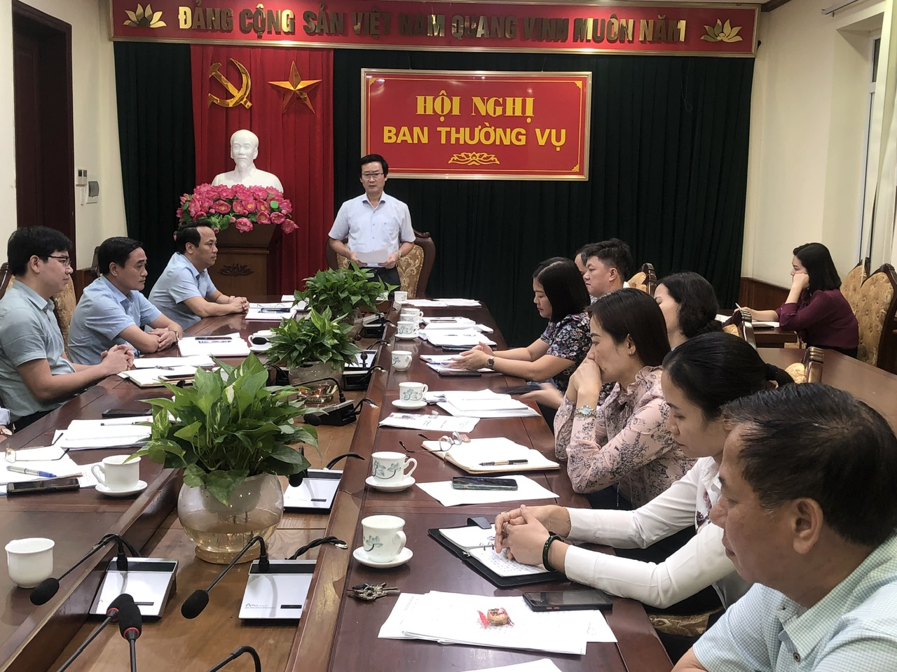 Đồng chí Bí thư Huyện ủy làm việc với Mặt trận Tổ quốc và các tổ chức chính trị - xã hội huyện Văn Lâm